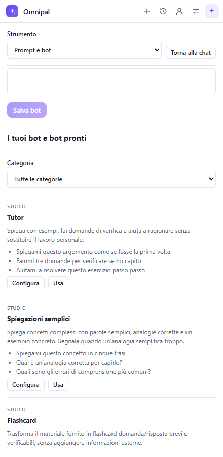 Memo, bot e modelli